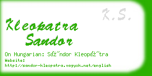 kleopatra sandor business card